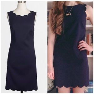 J.CREW navy scalloped edge dress